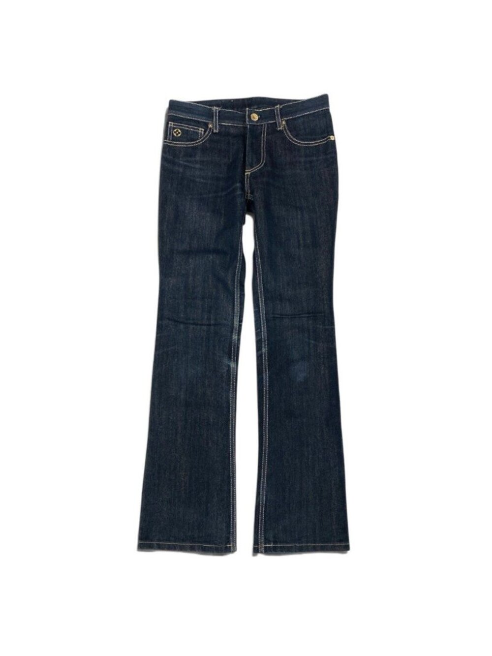 Louis Vuitton Denim Pants Glitter Embroidery Indigo Jeans